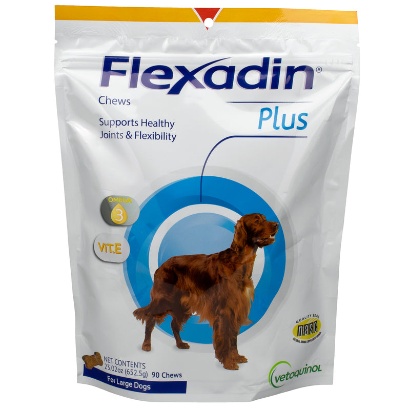 Vetoquinol Flexadin Plus Maxi Joint Support Chews with Glucosamine, 90-count bag
