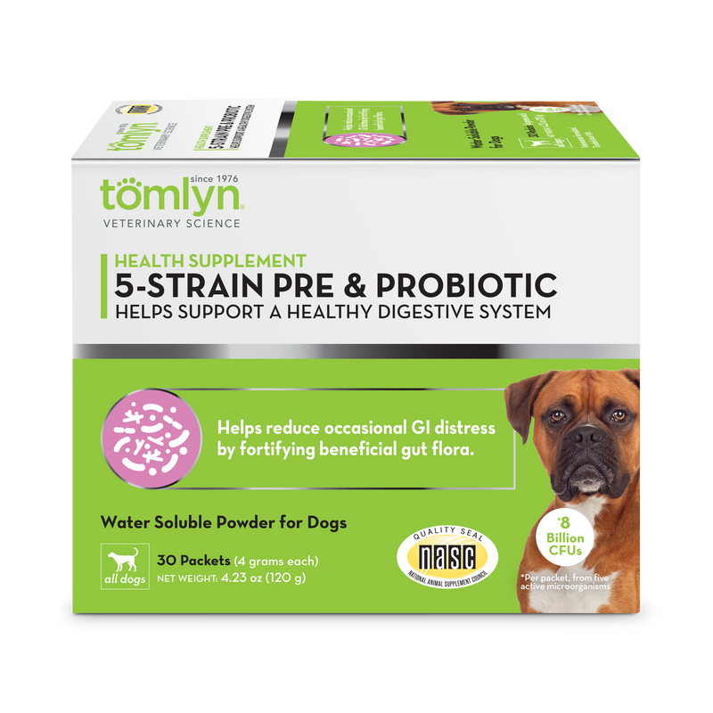 Tomlyn Pre & Probiotic Nutritional Supplement Flavorless Packets for Dogs, 30 count