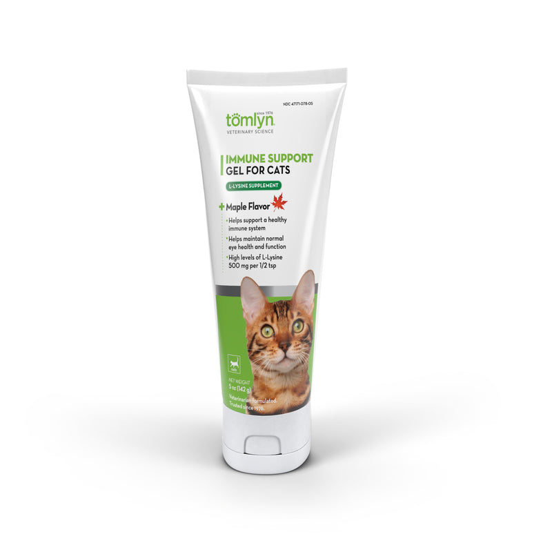 Front of Tomlyn L-Lysine Immune Support Maple-Flavored Gel for Cats, 5 oz