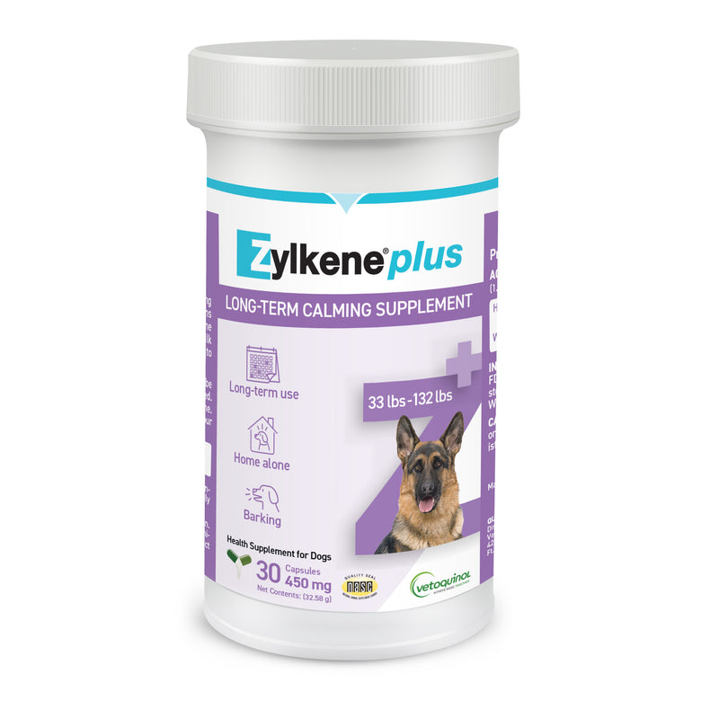 Vetoquinol Zylkene Plus Long-Term Calming Supplement, 450 mg for Large Dogs 33-132 lbs.