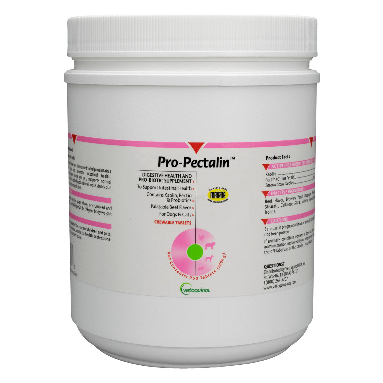 Pro-Pectalin Digestive Health and Probiotic Supplement Tablets for Dogs and Cats